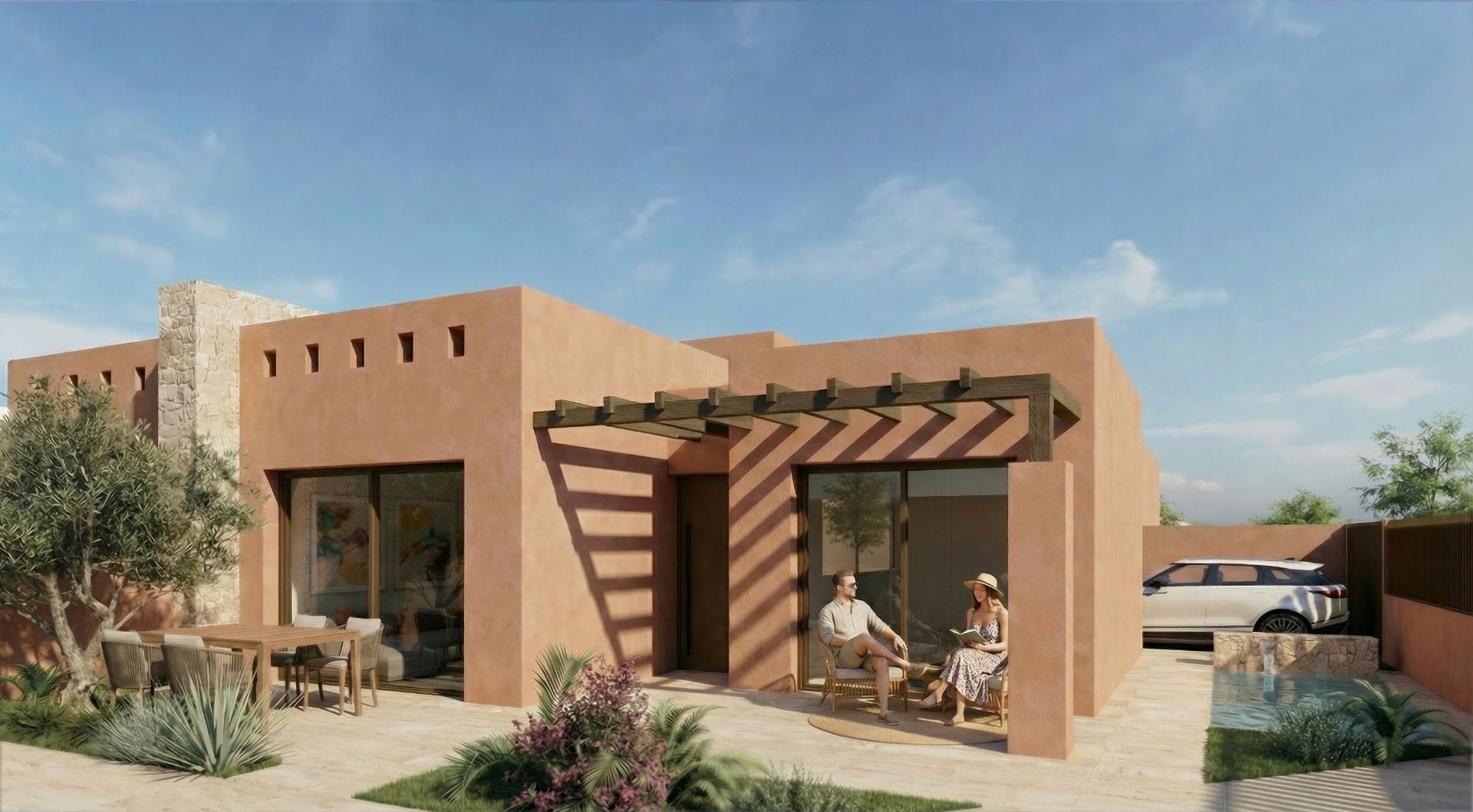 Terracotta-Toned New Build 2 Bedroom Villa with Private Pool for Sale in El Alba Mediterranean Resort, Torre Pacheco, Murcia