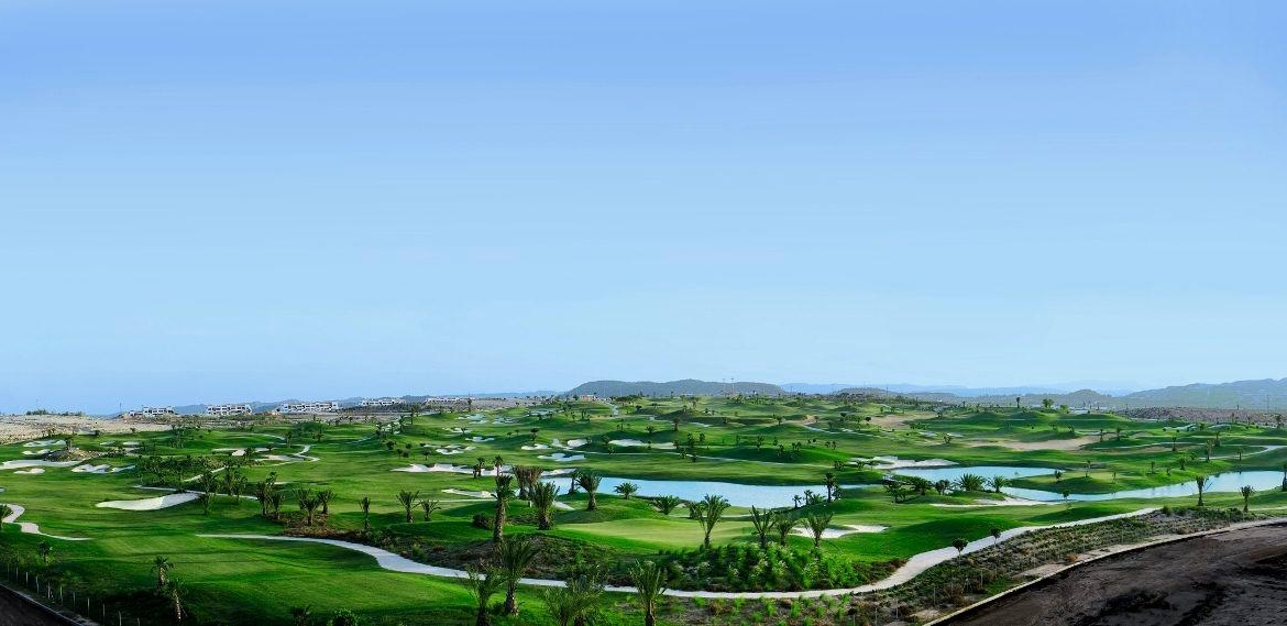 Panoramic sun-drenched golf course views from a new build luxury 3-bedroom villa in Vistabella Golf, Orihuela.