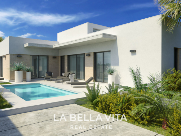 Single-Storey New Build Villa with Private Pool and Double-Height Ceiling for Sale in Daya Nueva