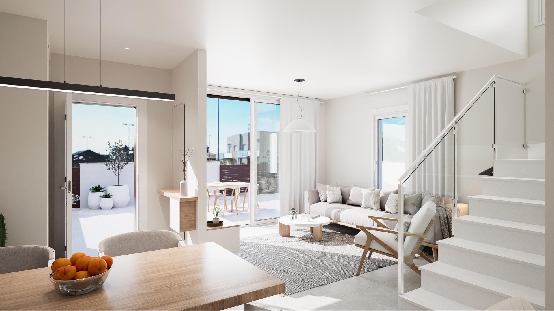 New Build 3 Bedroom Townhouse with Solarium for Sale in Torre de la Horadada, 200 m from the Beach