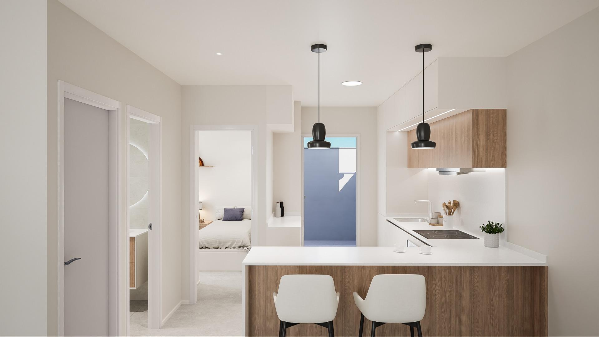 New Build 2 Bedroom Ground Floor Apartment with Garden for Sale in Torre de la Horadada, 200 m from the Beach