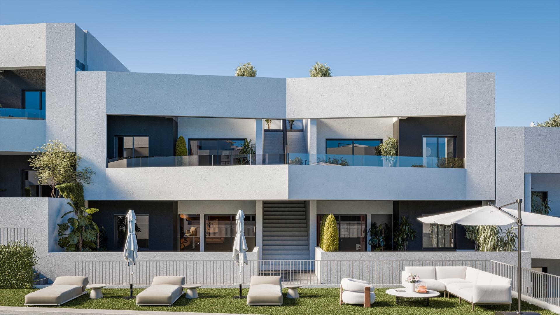 Modern elegant new build 2-bedroom ground floor apartment with sun-drenched private garden in San Miguel de Salinas