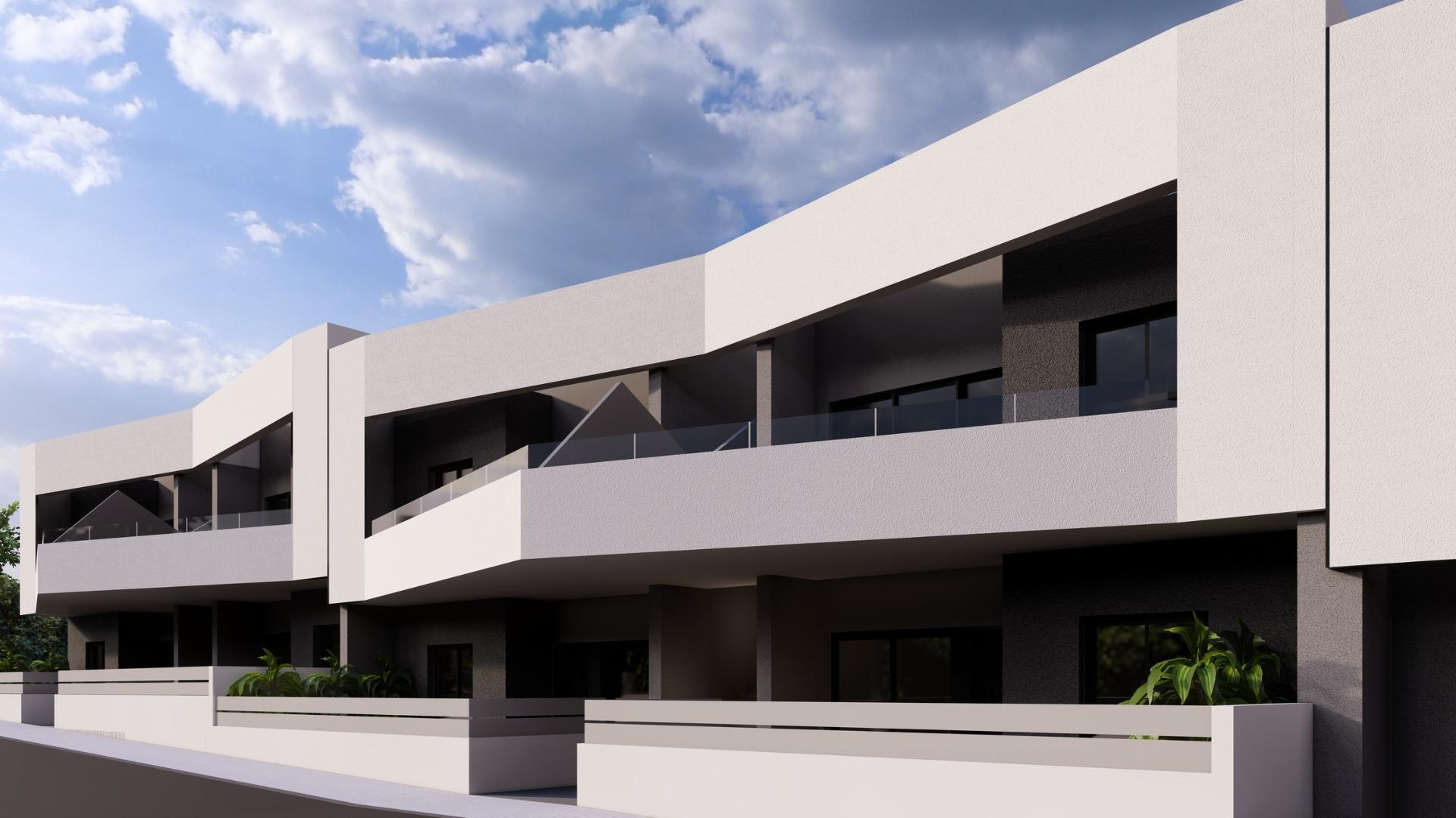 Modern elegant new build 2-bedroom ground floor apartment with spacious terrace and private garden in San Miguel de Salinas