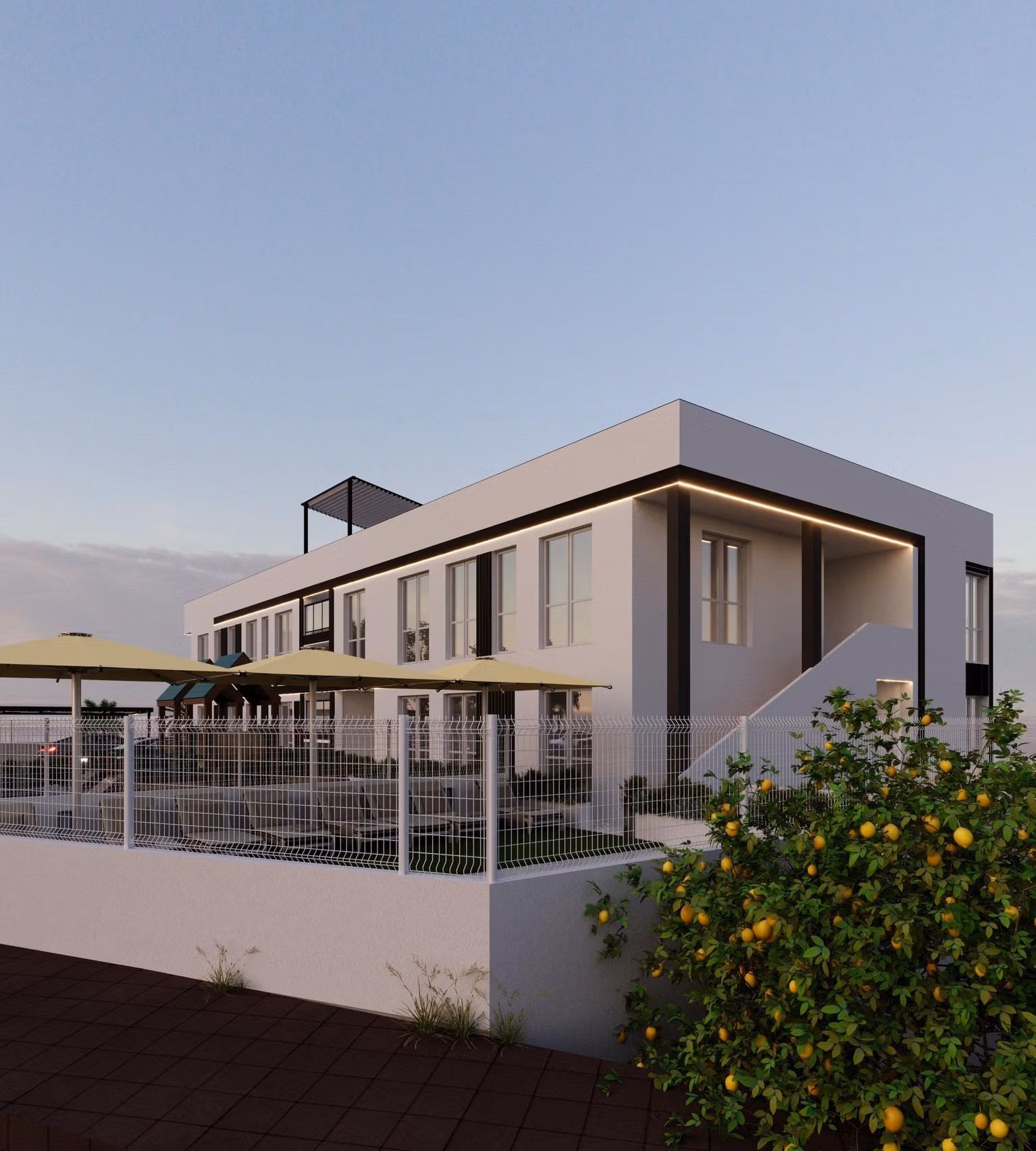 Tourist-Licensed-New-Build-Apartments-in-Finestrat-Investment-Opportunity-Near-Golf-and-Benidorm-6 Modern smart new build 1-bedroom apartment exterior with sleek design and sunlit terrace in scenic Finestrat, Benidorm