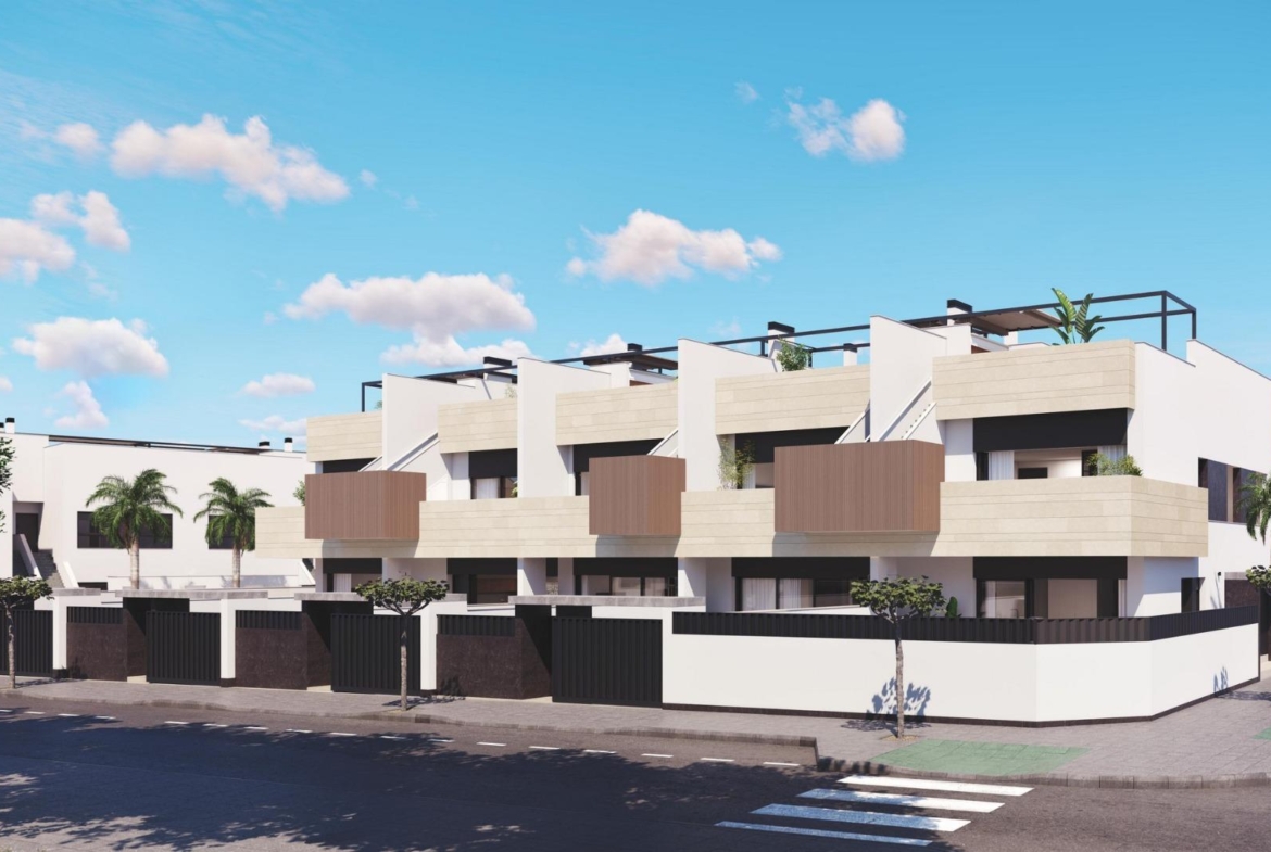 Modern and sleek 3-bedroom ground floor homes with private terraces and stylish balconies in sunny Pilar de la Horadada,...