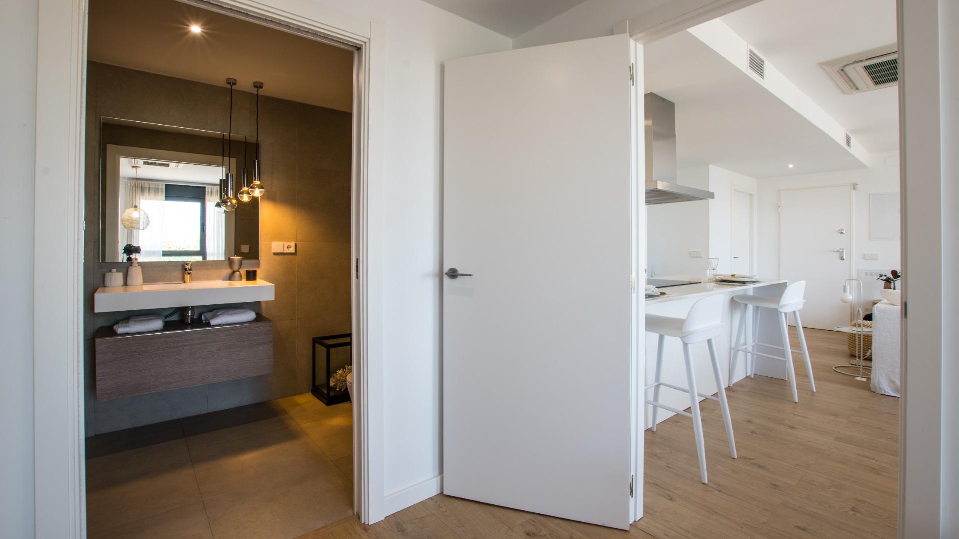 NEW-BUILD-COMPLEX-IN-VILLAYOJOSA-17 Stunning New Build 2 Bedroom Ground Floor Apartment with Garden for Sale in Villajoyosa