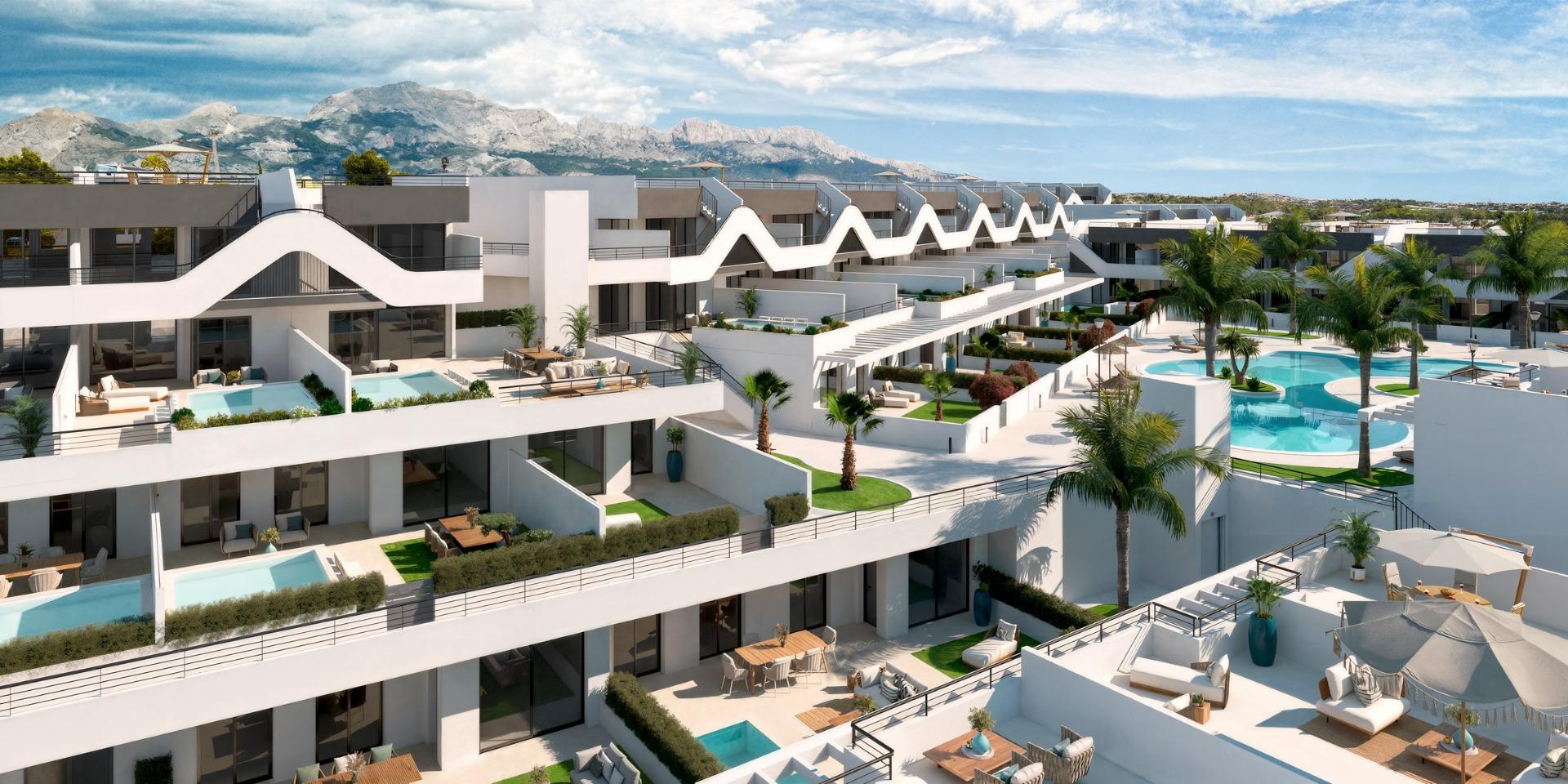 New-Build-Apartments-with-Open-Views-in-Alfaz-del-Pi-3 Spacious New Build 3 Bedroom Ground Floor Apartment with Garden for Sale in Alfaz del Pi, Costa Blanca