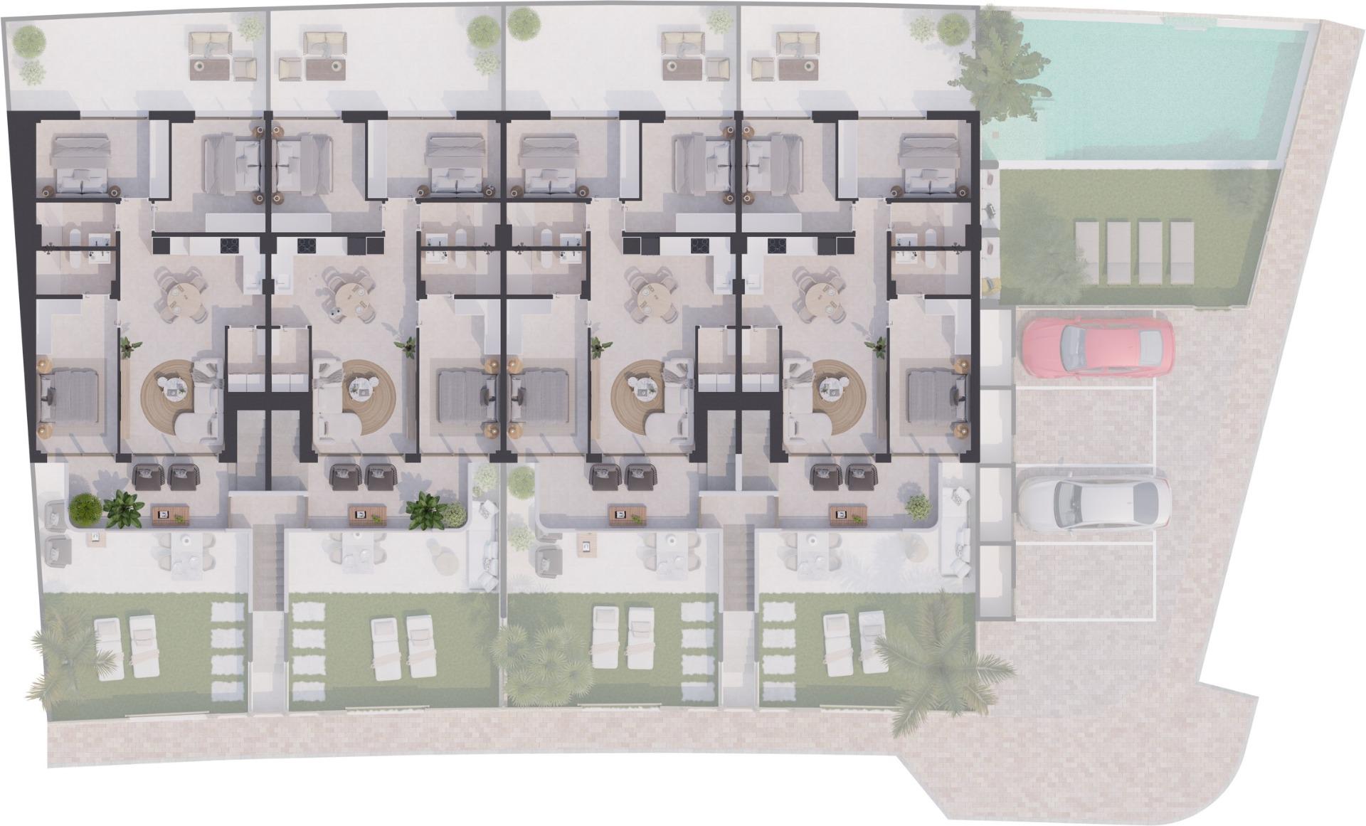 Contemporary New Build 3 Bedroom Ground Floor Apartment with Garden for Sale in San Pedro del Pinatar, Costa Calida