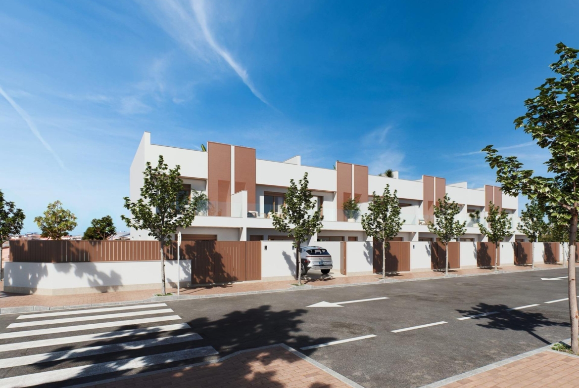 Contemporary-style-townhouses-with-private-swimming-pools-3 Sunlit rooftop terrace showing outdoor kitchen, dining table and small plunge pool