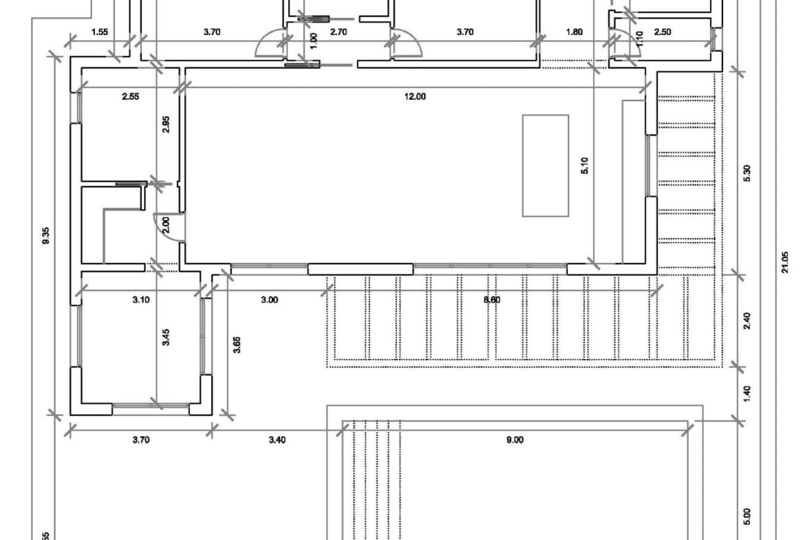 General layout plan for a custom build villa in Pinoso, Alicante