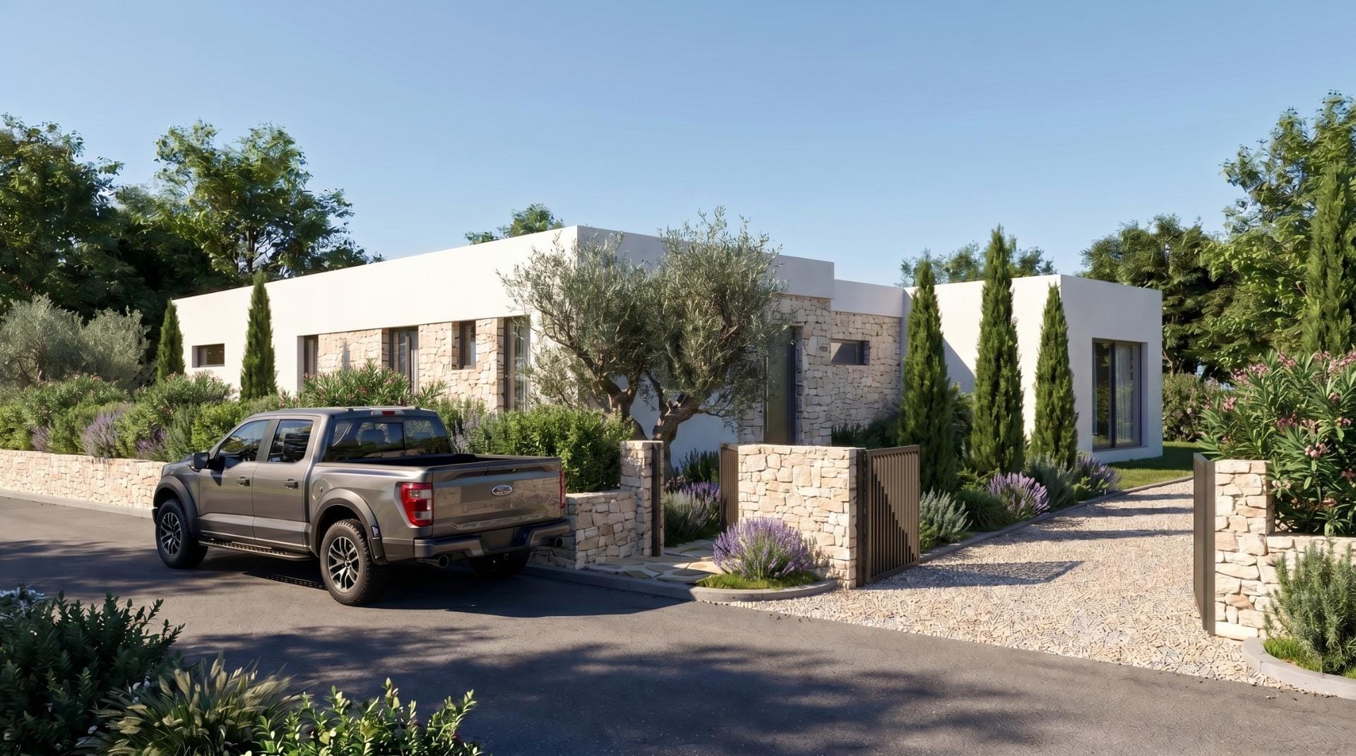 Custom-Built-New-Villas-in-Pinoso-Alicante-Spacious-Homes-in-Natural-Surroundings-16 Front entrance to a 3 bedroom country villa in Pinoso, Alicante