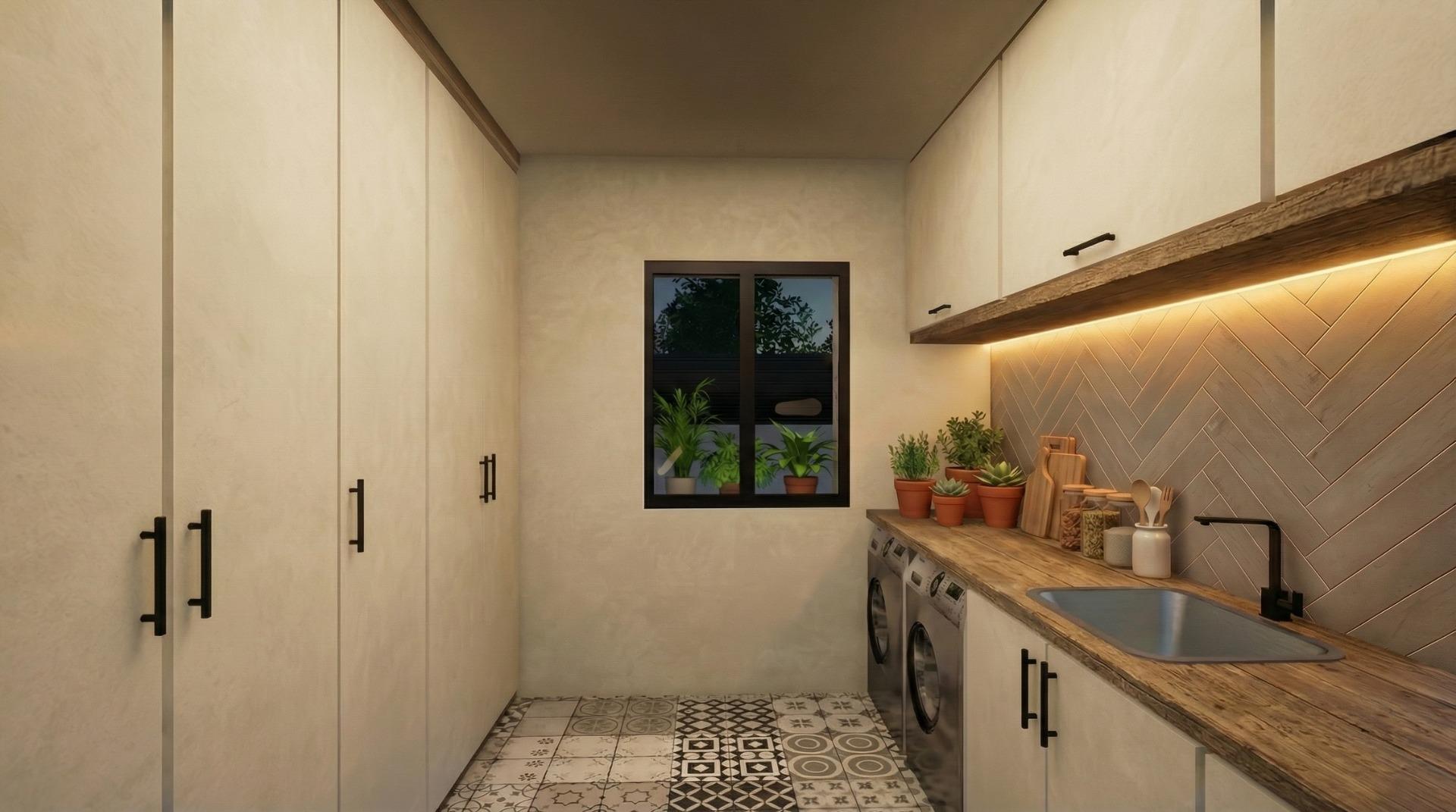 Fitted utility room in a single-storey villa in Pinoso, Alicante