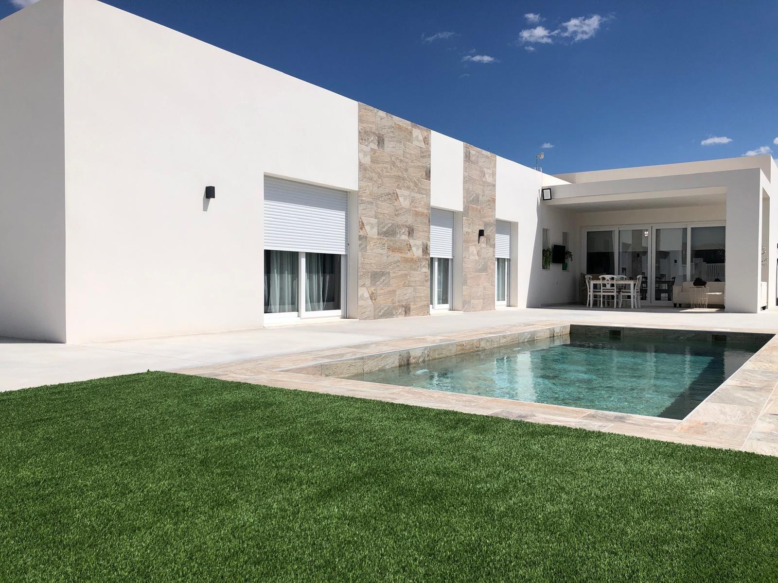 Pool garden at a 3 bedroom country villa in Pinoso, Alicante
