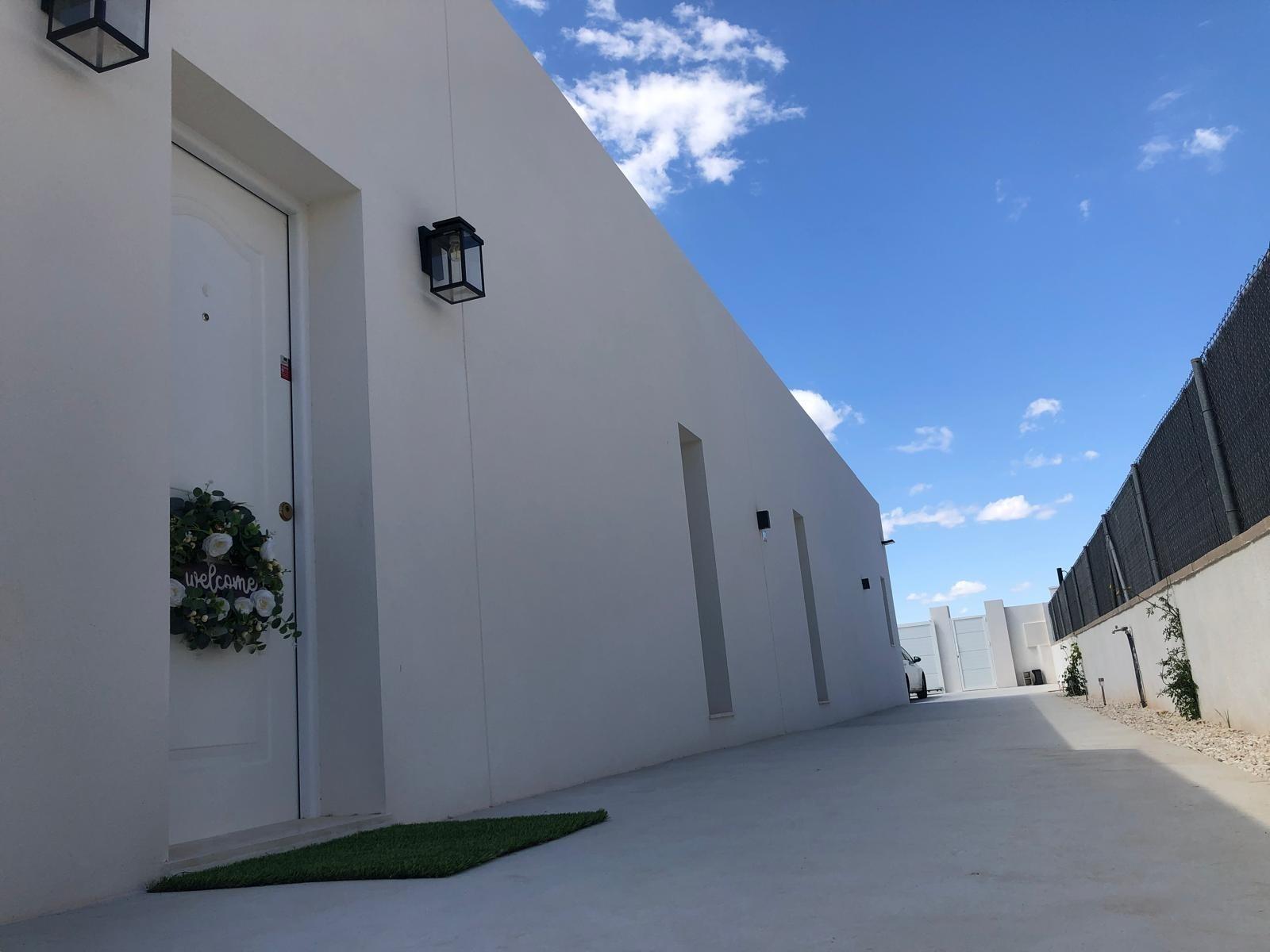 Private side entrance at a new build villa in Pinoso, Alicante