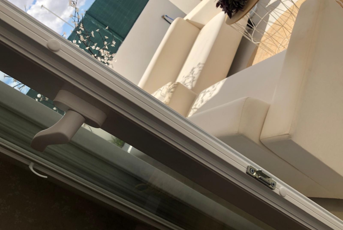 Window and covered terrace detail at a new build villa in Pinoso