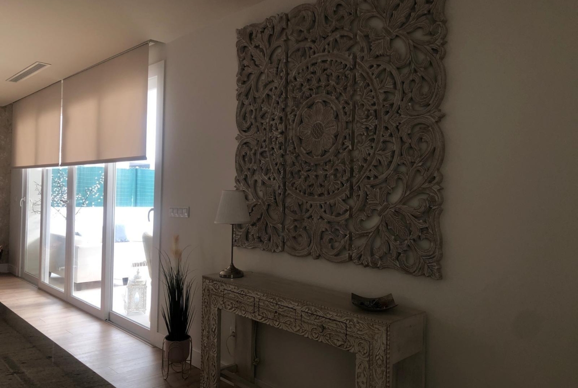 Decorative wall panel and console in a Pinoso country villa