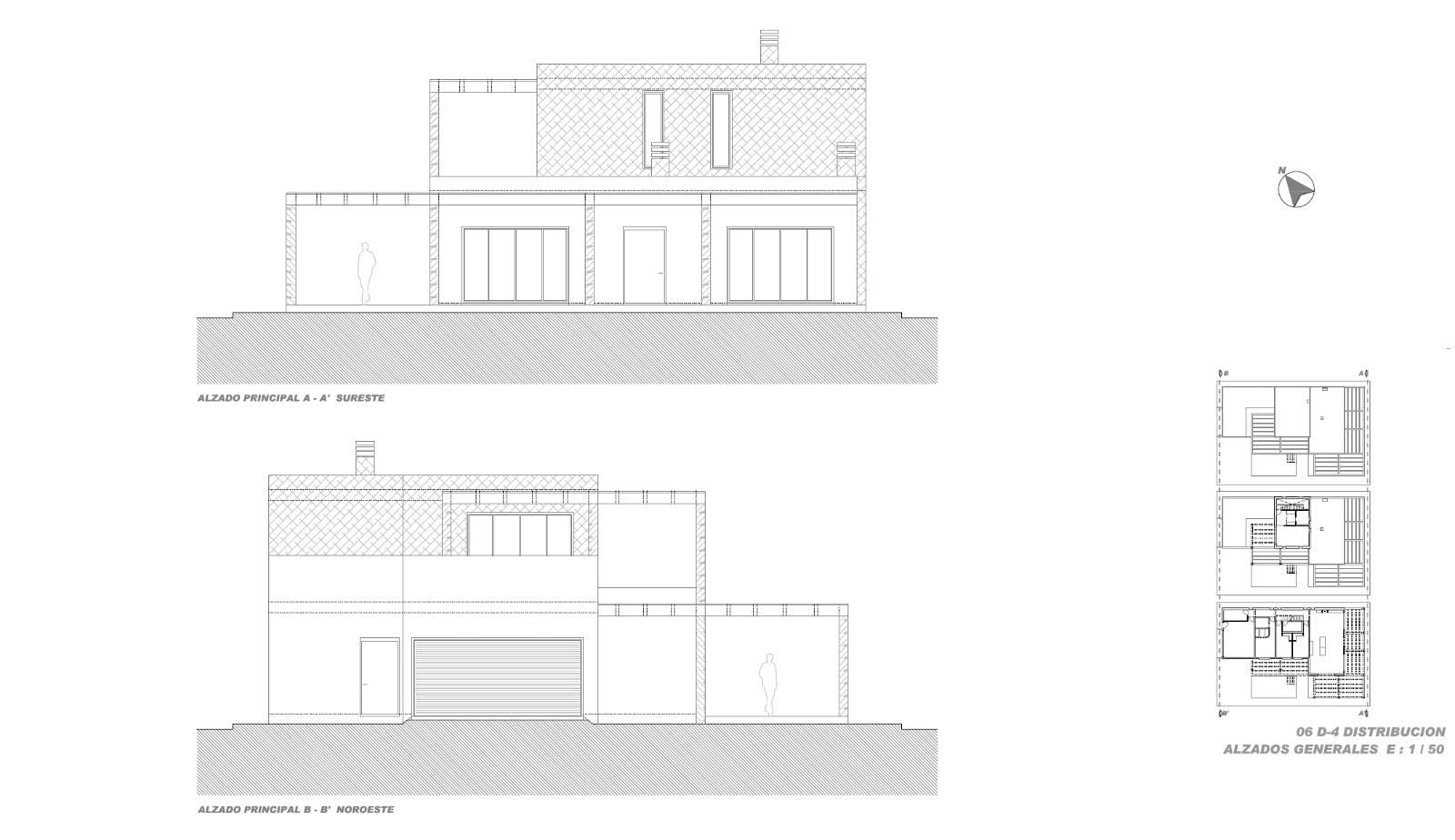 Custom-Built-New-Villas-in-Pinoso-Alicante-Spacious-Homes-in-Natural-Surroundings-47 Architectural elevations of a two-storey villa in Pinoso, Alicante