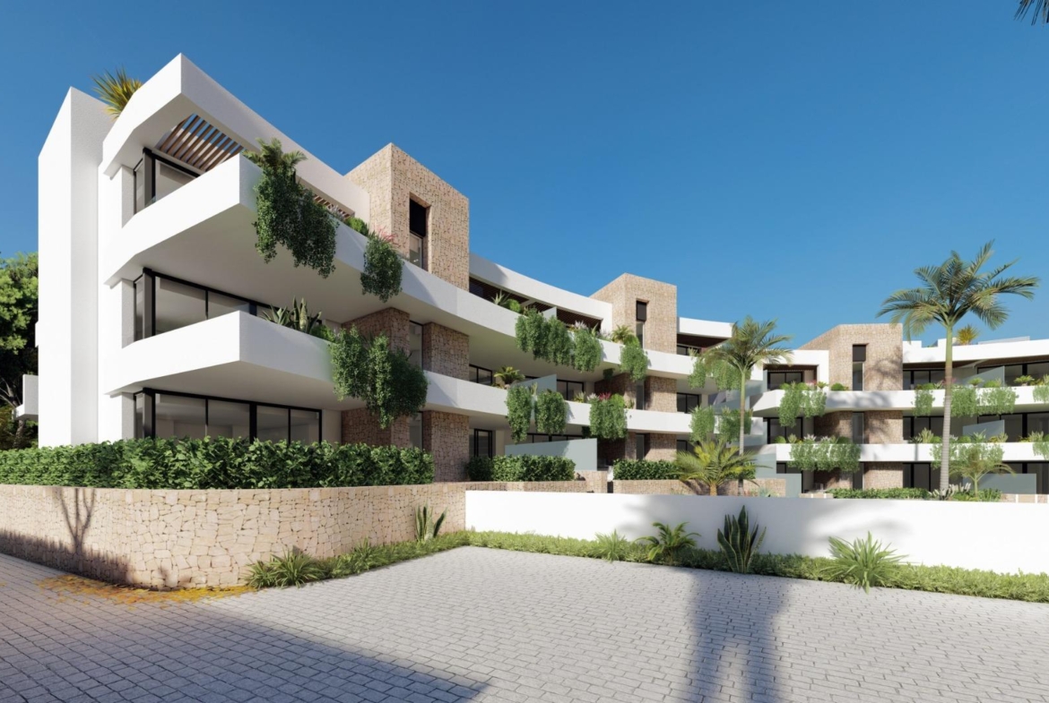 NEW-BUILD-RESIDENTIAL-COMPLEX-IN-LA-MANGA-CLUB-RESORT-2 Contemporary Las Orquídeas apartment exterior with private terraces
