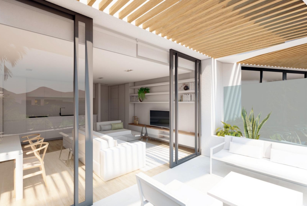 NEW-BUILD-RESIDENTIAL-COMPLEX-IN-LA-MANGA-CLUB-RESORT-8 Covered private terrace with direct access from the living room