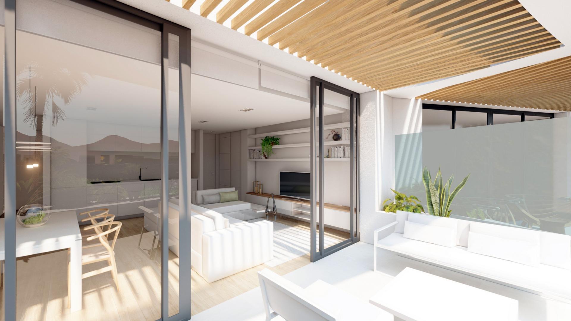 NEW-BUILD-RESIDENTIAL-COMPLEX-IN-LA-MANGA-CLUB-RESORT-8 Private covered terrace connected to the apartment living room