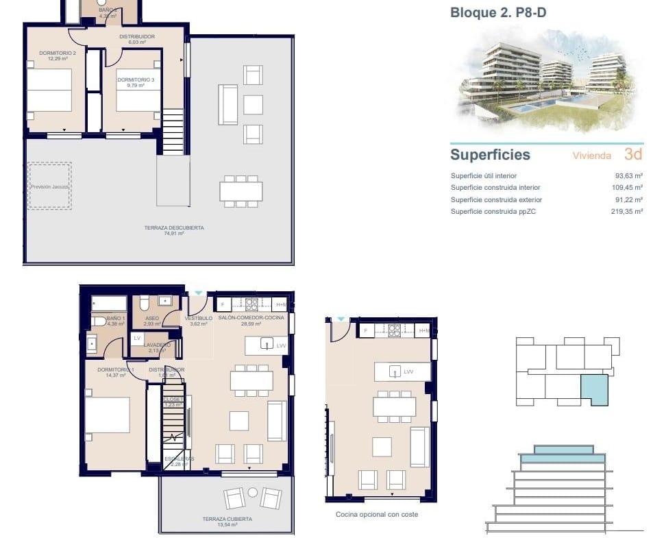 Penthouse floor plan in Playa del Torres, Villajoyosa, Alicante