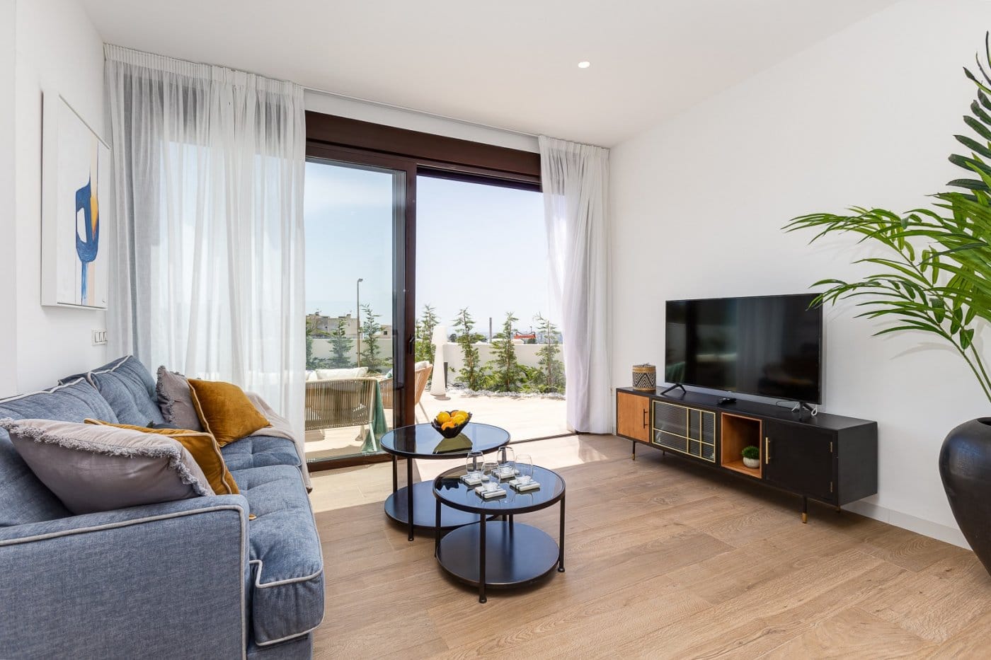 Bright living room opening onto the terrace in Balcón de Finestrat, Alicante