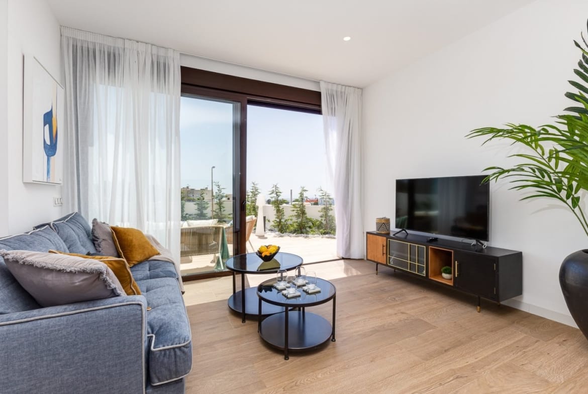 Bright living room opening onto the terrace in Balcón de Finestrat, Alicante