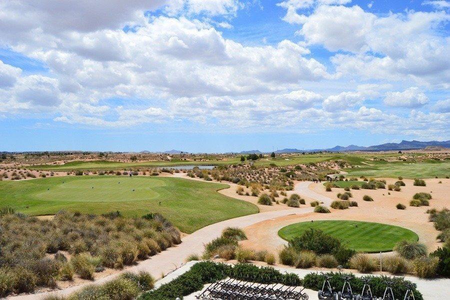 Golf fairways and natural landscape at Condado de Alhama Golf Resort, Murcia