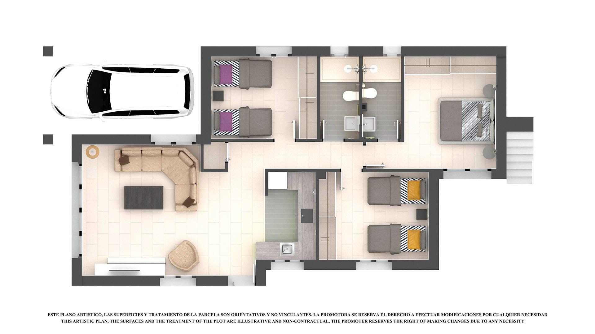 NEW-BUILD-VILLAS-IN-LOS-ALCAZARES-7 Open-Plan 3 Bedroom Single Storey Villa with Solarium near Serena Golf, Los Alcázares, Murcia