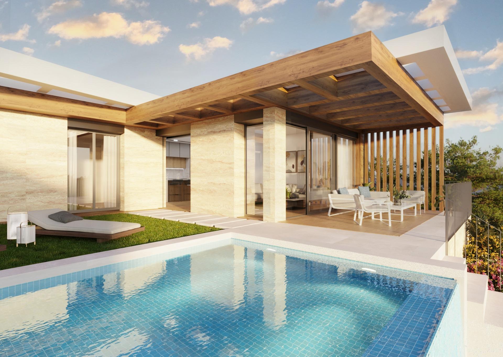 Contemporary New Build 2 Bedroom Single-Storey Villa with Sea Views for Sale in Polop, Costa Blanca