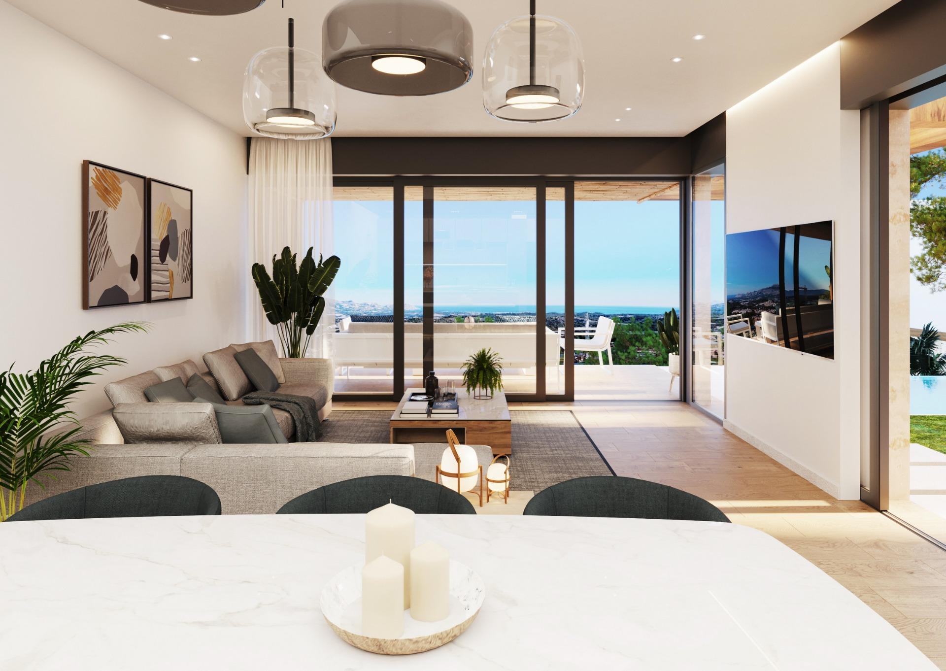 Contemporary New Build 2 Bedroom Single-Storey Villa with Sea Views for Sale in Polop, Costa Blanca