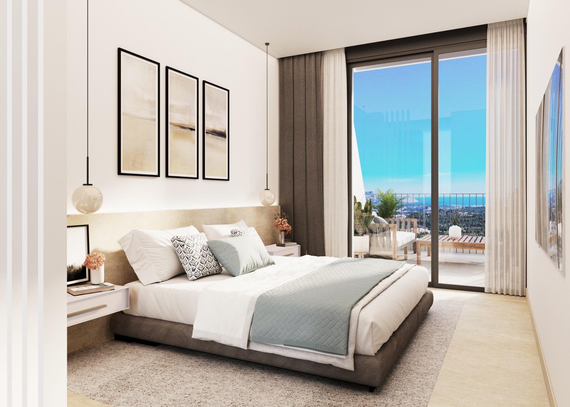 Contemporary New Build 2 Bedroom Single-Storey Villa with Sea Views for Sale in Polop, Costa Blanca
