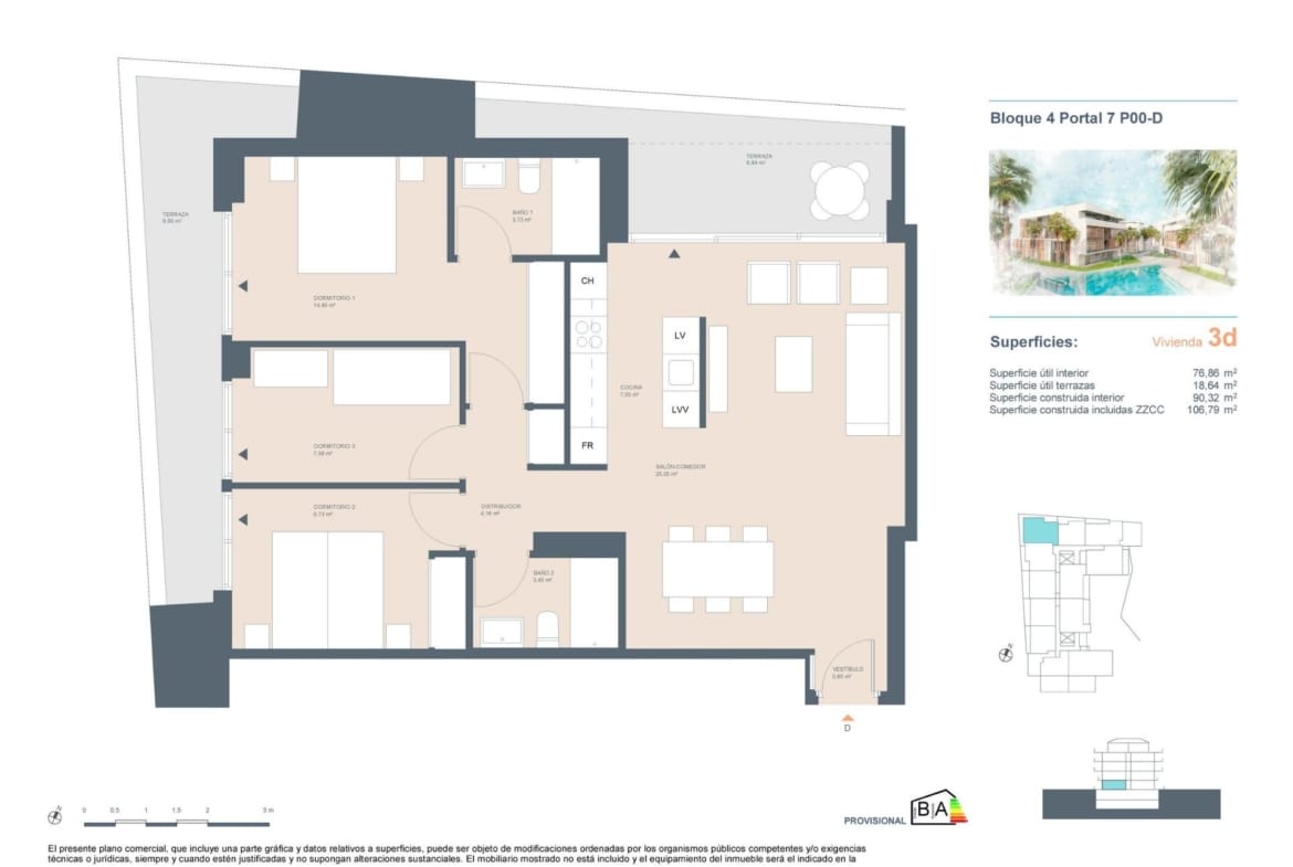 Ground Floor Apartment Plan in Jávea, Alicante