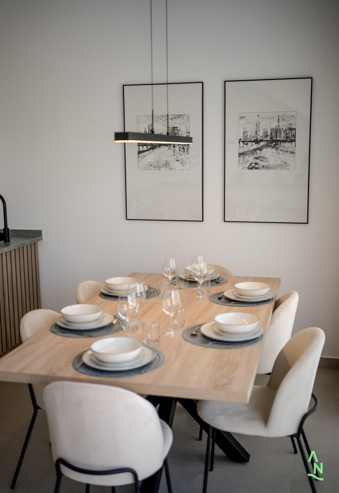 New-Build-Apartments-at-Condado-de-Alhama-Golf-Resort-Murcia-5 Dining area beside the kitchen in a Condado de Alhama apartment
