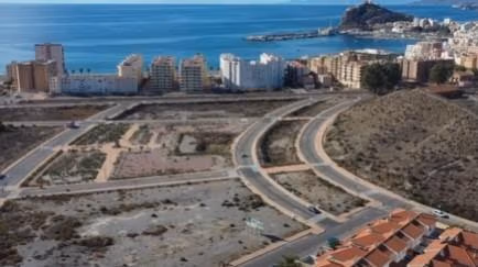 Aerial view of Los Jardines neighbourhood near the coast in Águilas