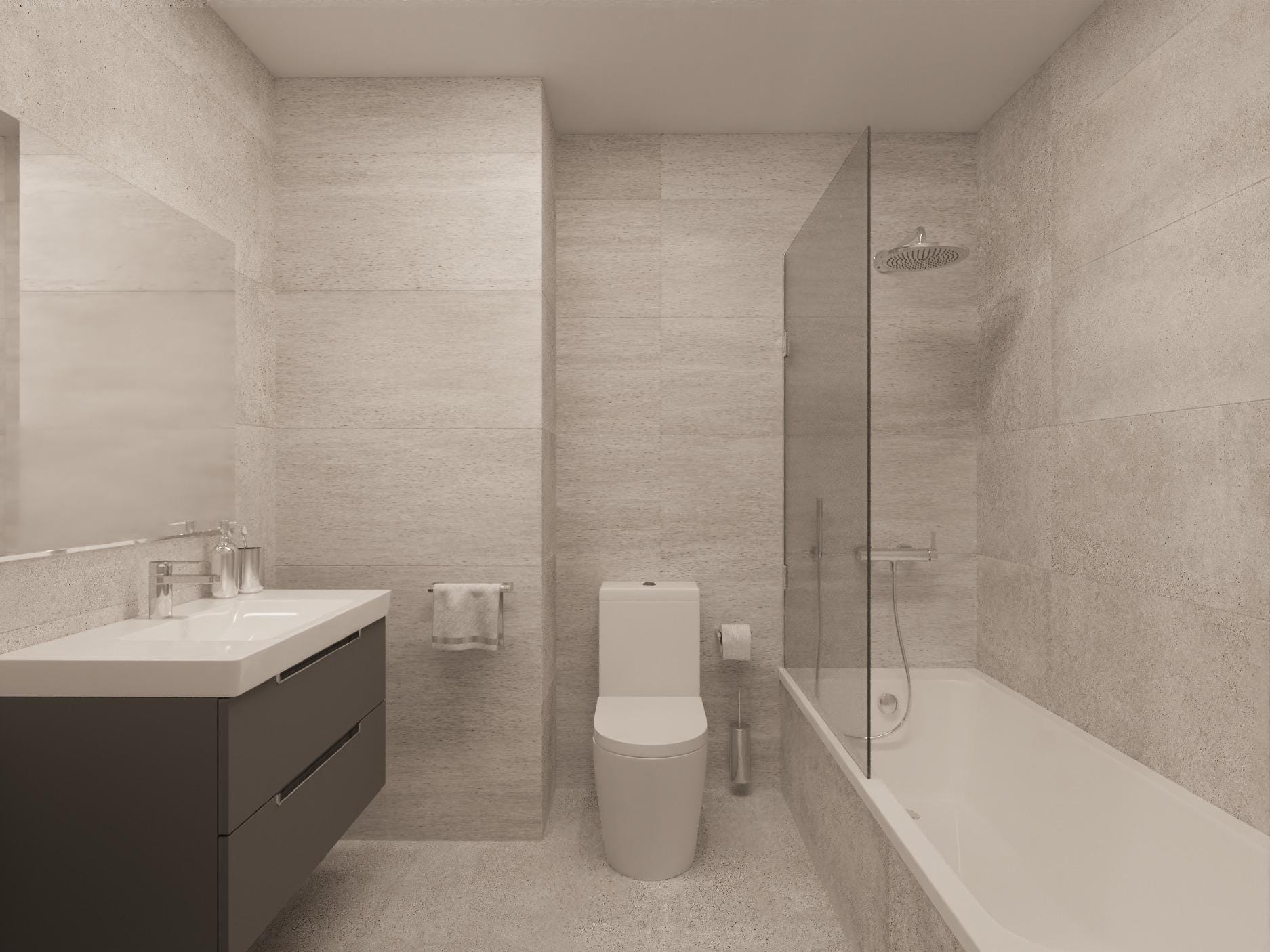 New-Build-Development-in-Aguilas-Murcia-Just-300-Meters-from-the-Beach-7 CGI of a modern bathroom with bathtub in Águilas, Murcia