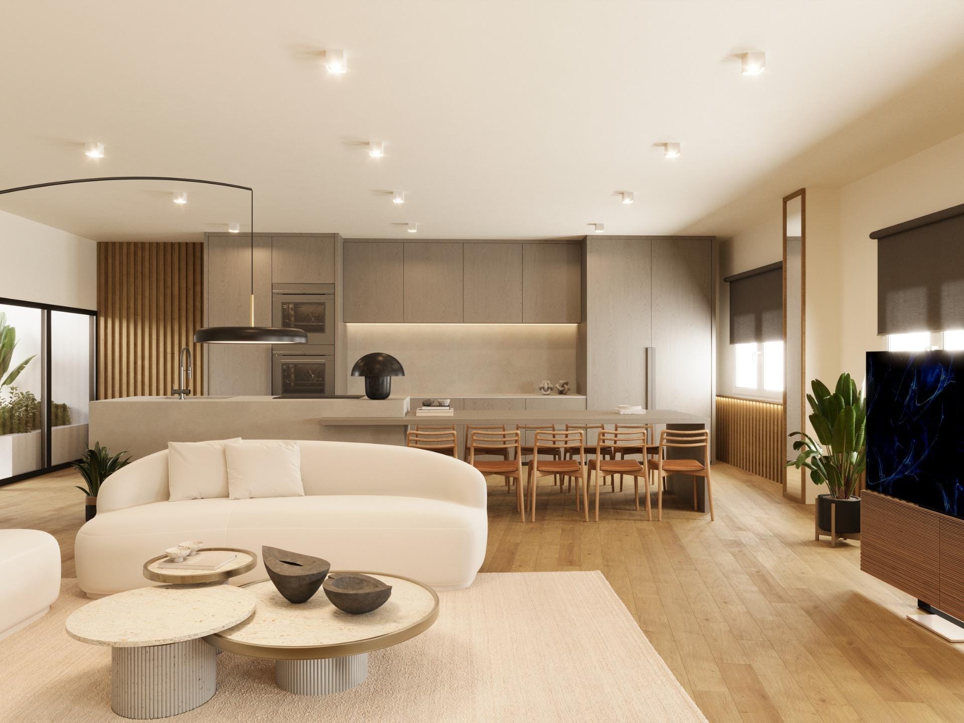 New-Build-Development-in-Aguilas-Murcia-Just-300-Meters-from-the-Beach-9 CGI of an open-plan kitchen and living area in Águilas, Murcia
