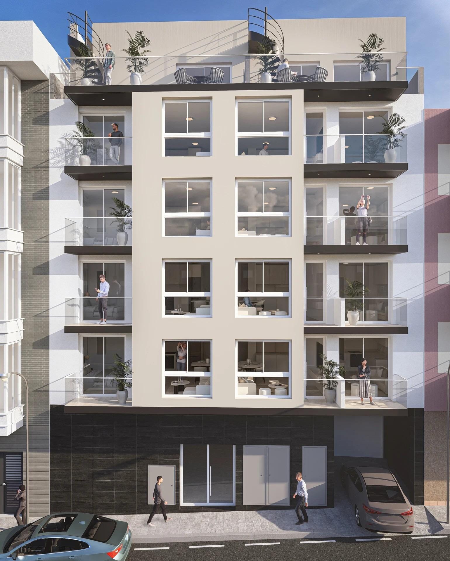 Modern apartment building exterior in Torrevieja, Alicante