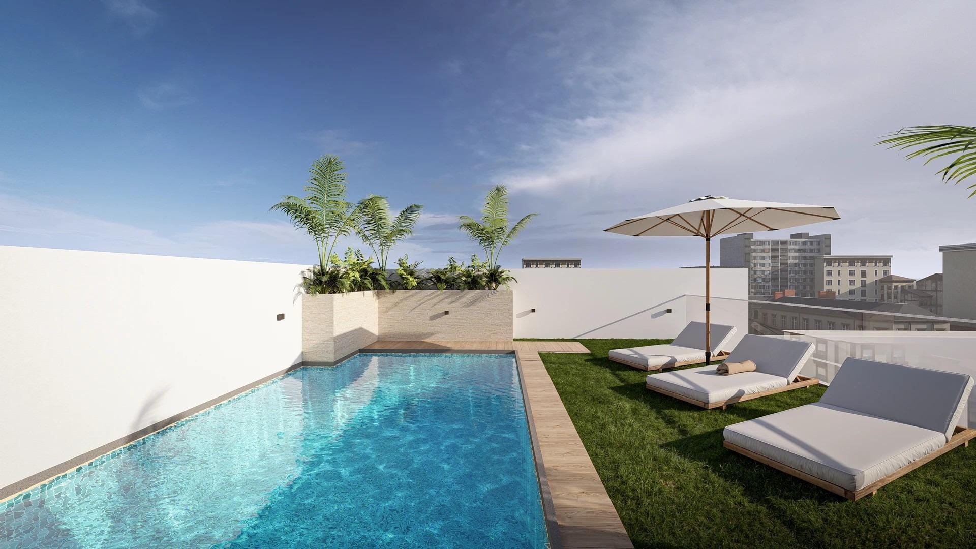 Rooftop swimming pool and sun terrace in Torrevieja, Alicante