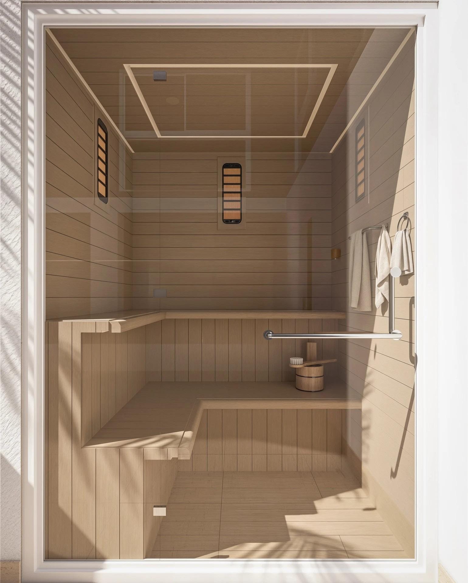 Dry sauna interior in Torrevieja, Alicante
