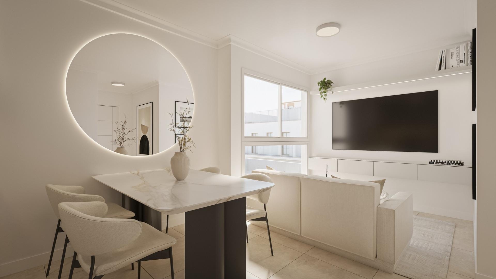 New-Build-Studios-and-Apartments-in-Central-Torrevieja-Near-the-Beach-8 Open-plan studio living area and kitchen in Torrevieja, Alicante
