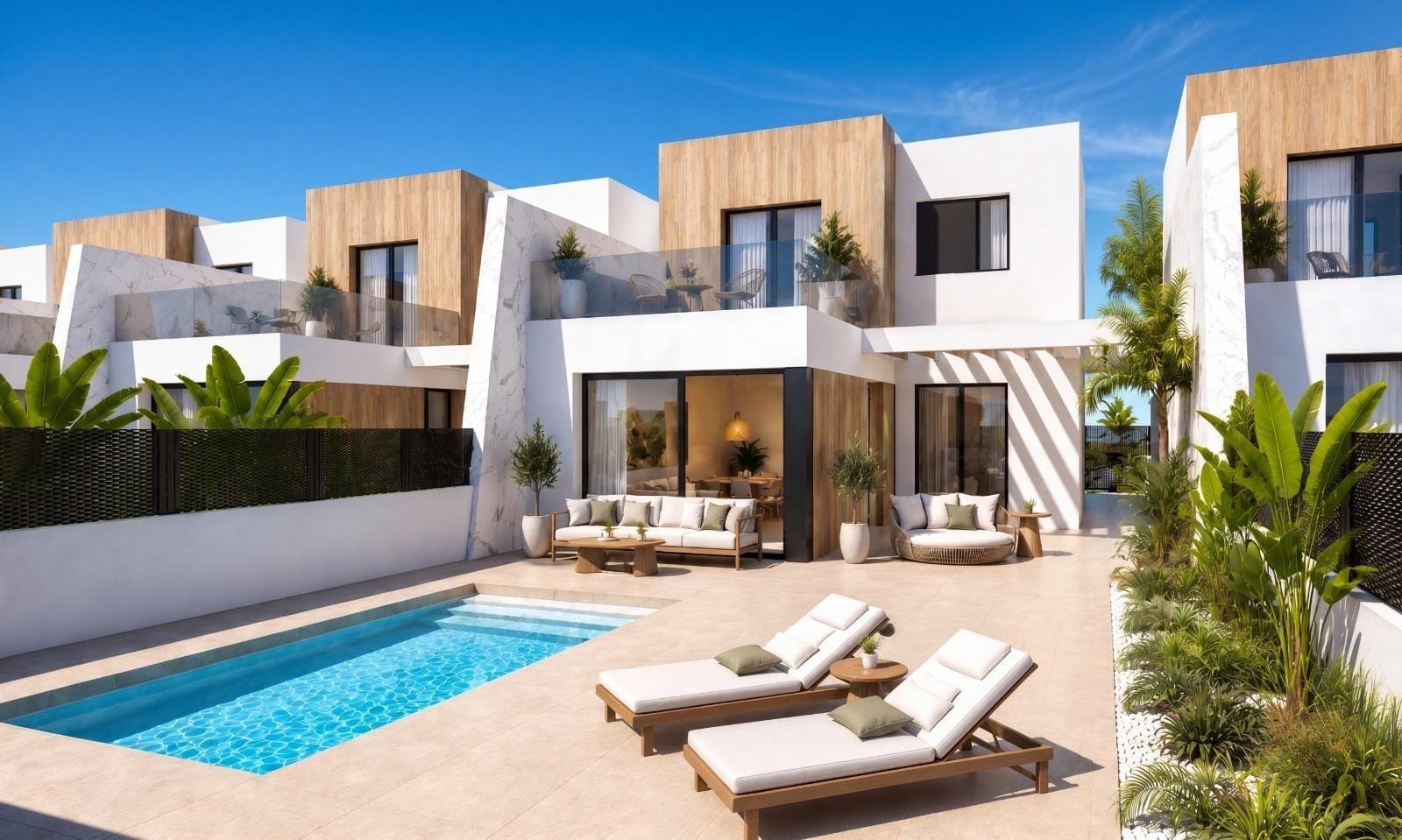 Welcoming 3 Bedroom Townhouse with Private Pool in Santa Rosalía Lake & Life Resort, Murcia