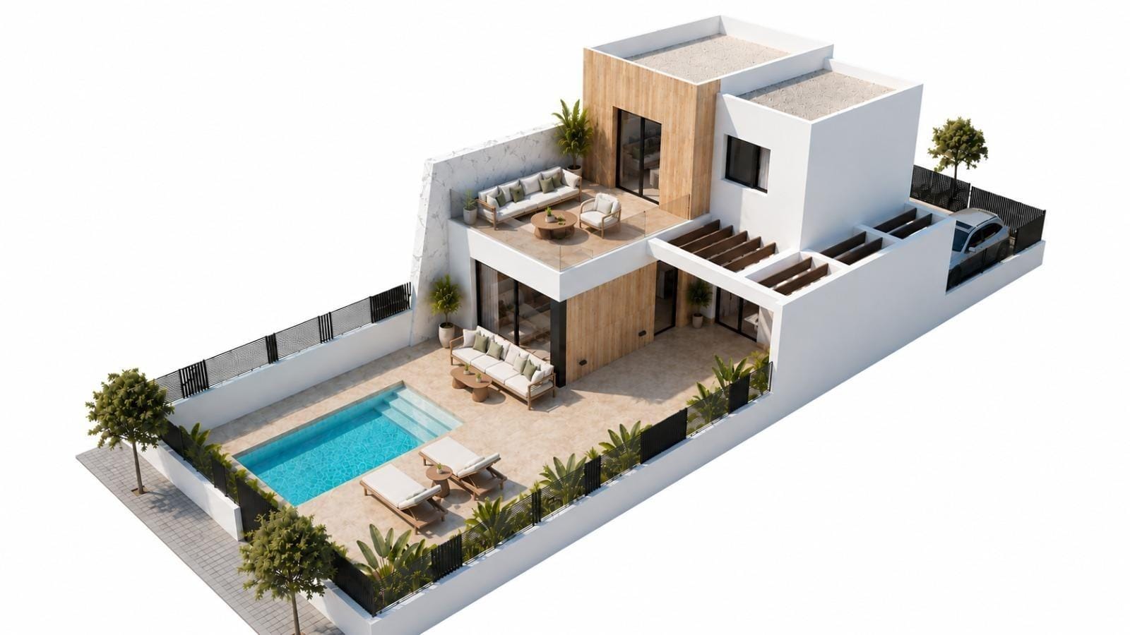 Welcoming 3 Bedroom Townhouse with Private Pool in Santa Rosalía Lake & Life Resort, Murcia