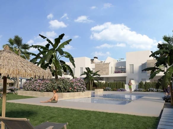 Communal pool and landscaped gardens render in La Finca Golf, Algorfa, Alicante