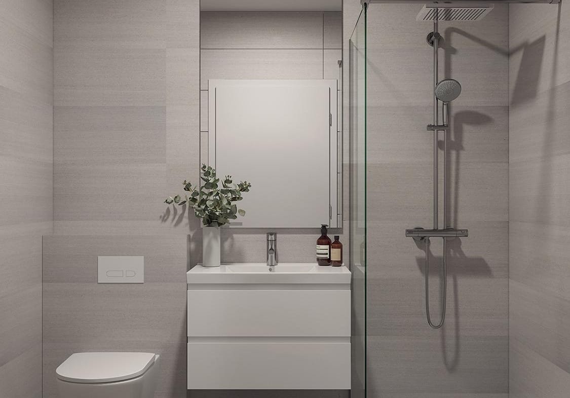 Modern shower bathroom in a San Agustín penthouse, Alicante