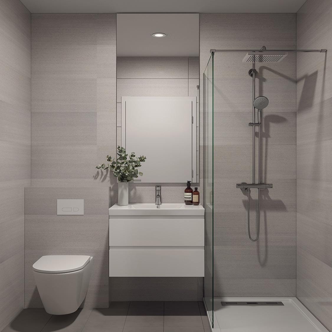 Modern shower bathroom in a San Agustín penthouse, Alicante