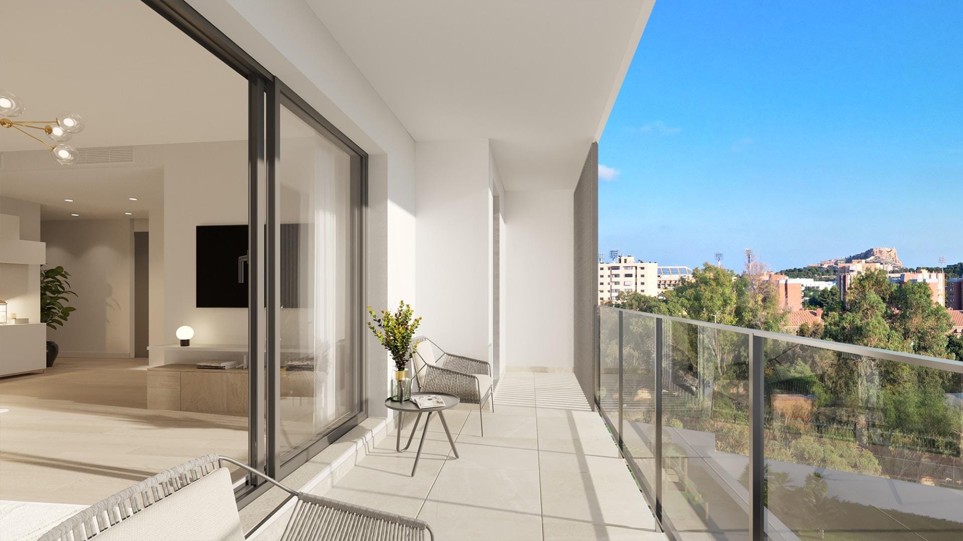 Covered penthouse terrace with city outlook in San Agustín, Alicante