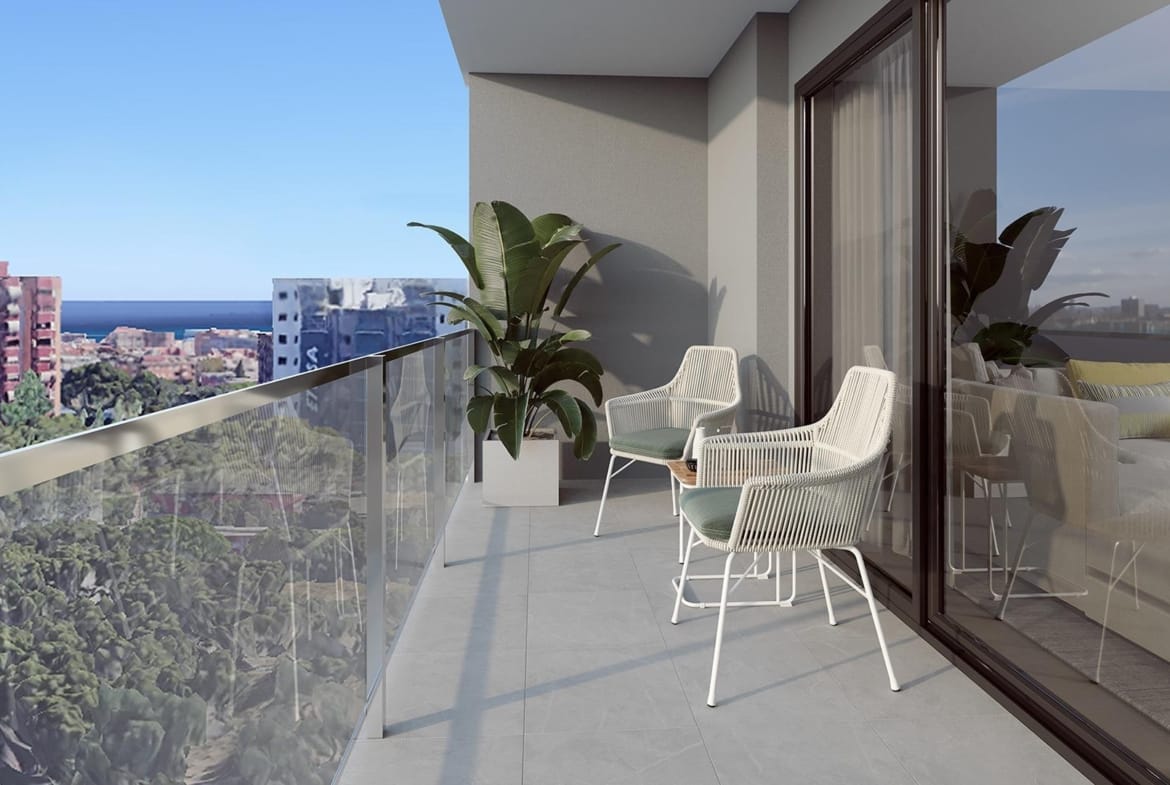 Penthouse balcony with Alicante city views in San Agustín, Alicante