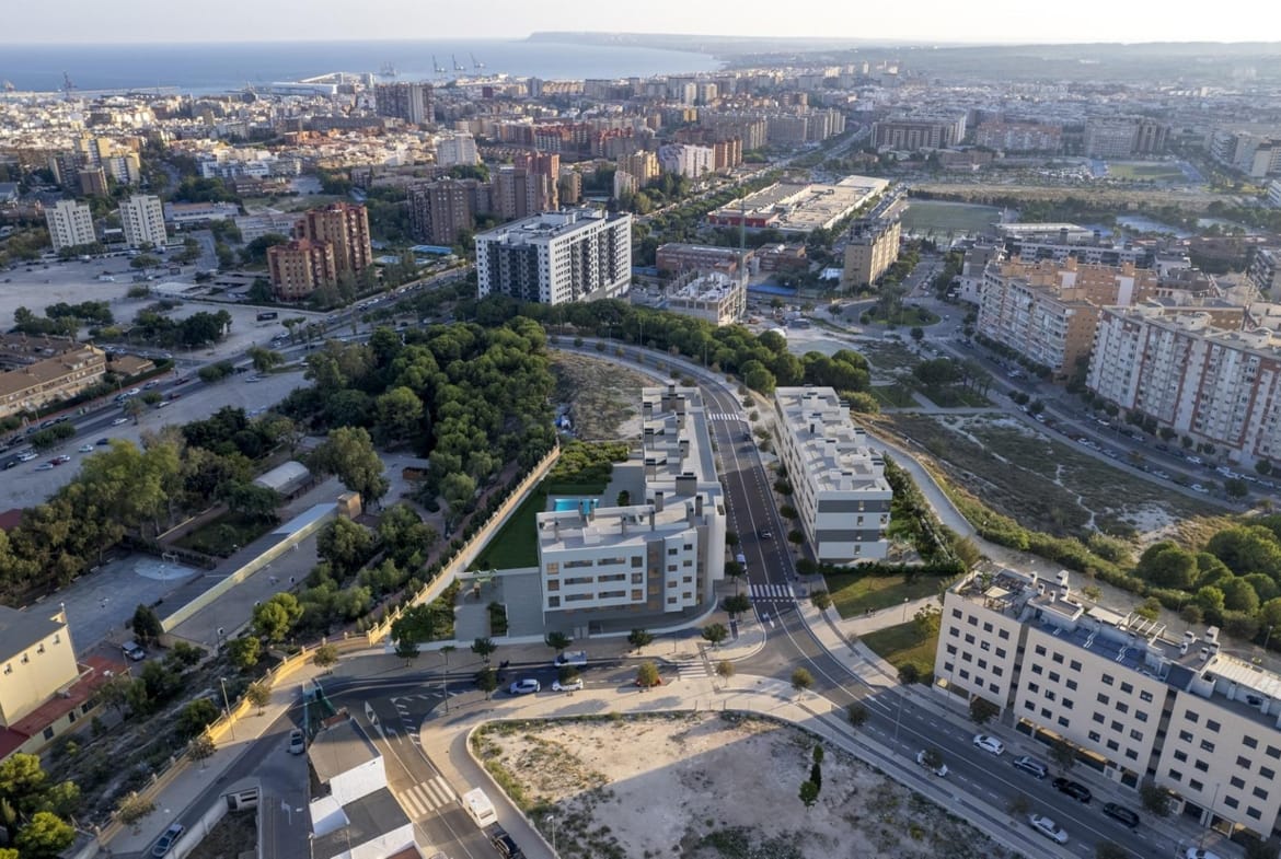 Aerial view of San Agustín and Alicante city surroundings