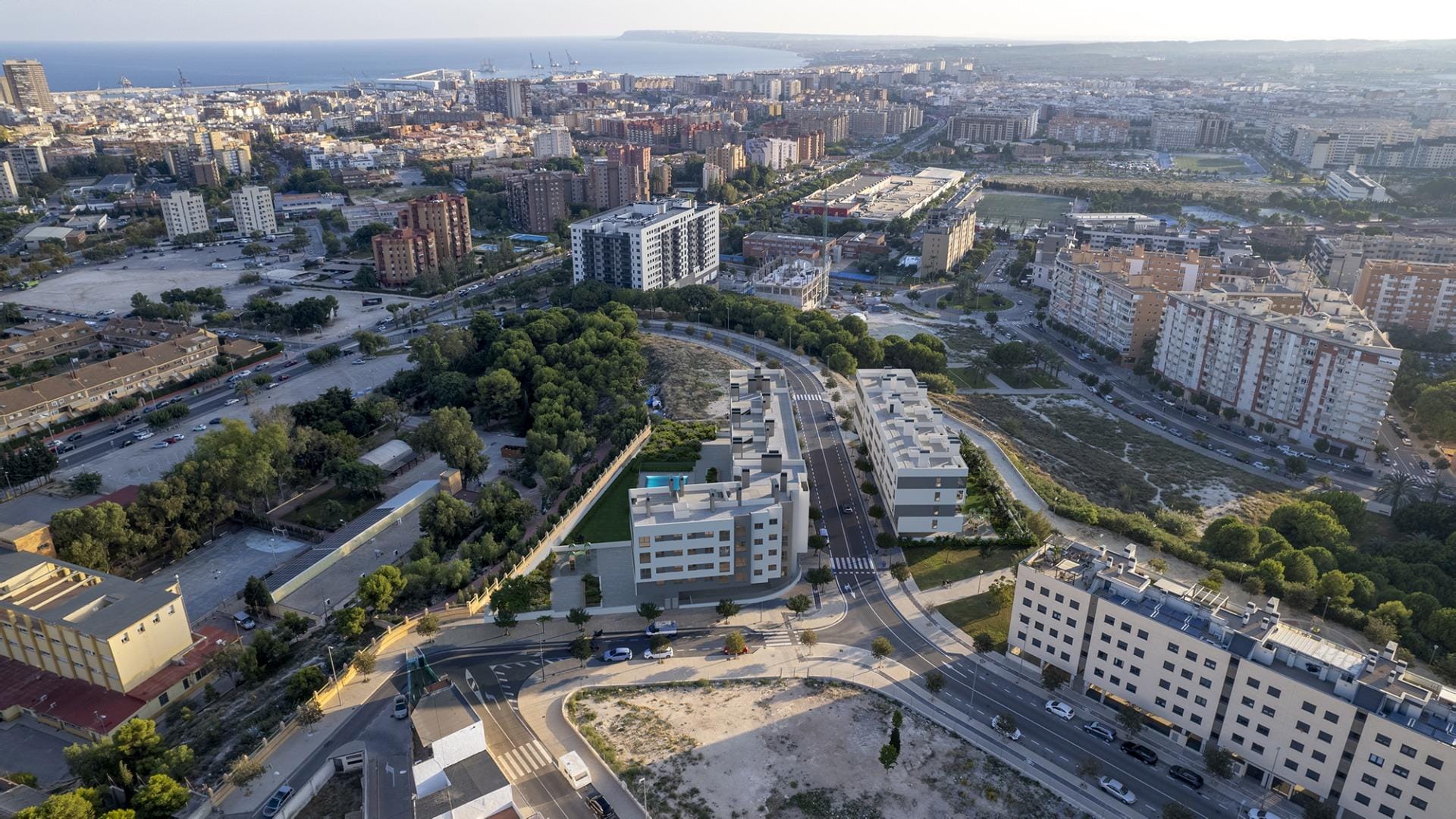 Aerial view of San Agustín and Alicante city surroundings